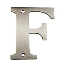 4" Solid Brass Traditional House Letter F