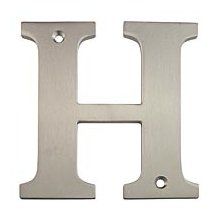 4" Solid Brass Traditional Bold House Letter - H