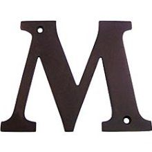 4" Solid Brass Traditional House Letter M