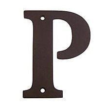 4" Solid Brass Traditional House Letter P