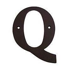 4" Solid Brass Traditional House Letter Q