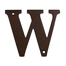 4" Solid Brass Traditional Block House Letter - W