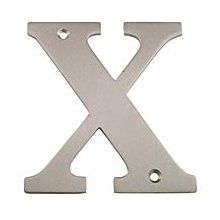 4" Solid Brass Traditional Block House Letter - X