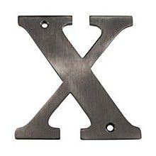 4" Solid Brass Traditional Block House Letter - X