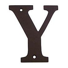 4" Solid Brass Traditional Block House Letter - Y