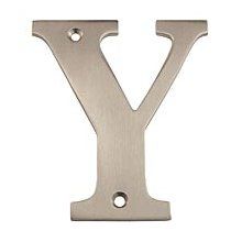 4" Solid Brass Traditional Block House Letter - Y