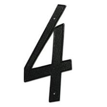 4" Zinc Die-Cast Contemporary House Number - #4