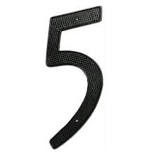 4" Zinc Die-Cast Contemporary House Number - #5