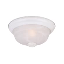 2 Light 11.25" Flush Mount with Alabaster Glass Shade