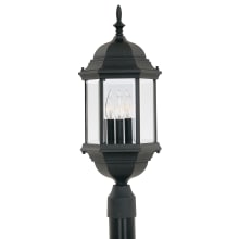 3 Light 9.5" Cast Aluminum Post Lantern from the Devonshire Collection