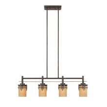 Asian Four Light Down Lighting Island / Billiard Fixture from the Mission Ridge Collection