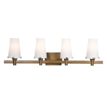 Hyde Park 4 Light 32" Wide Bathroom Vanity Light with Opal Glass Shade