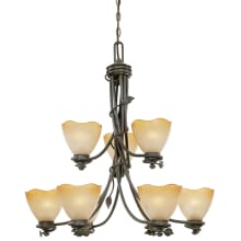 Nine Light Up Lighting Two Tier Chandelier from the Timberline Collection