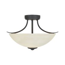 Montego 2 Light Semi-Flush Ceiling Fixture with Frosted Shade