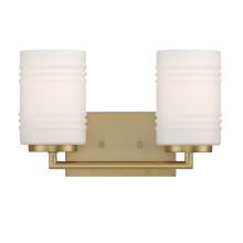Leavenworth 2 Light 14" Reversible Bathroom Vanity Light with Etched Opal Glass Shades