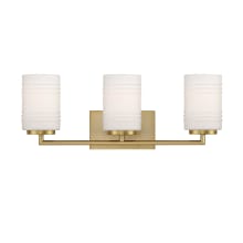 Leavenworth 3 Light 24" Reversible Bathroom Vanity Light with Etched Opal Glass Shades
