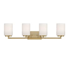 Leavenworth 4 Light 33" Reversible Bathroom Vanity Light with Etched Opal Glass Shades