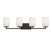 Leavenworth 4 Light 33" Reversible Bathroom Vanity Light with Etched Opal Glass Shades
