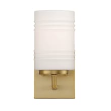 Leavenworth Single Light 5" Reversible Bathroom Vanity Light with Etched Opal Glass Shades