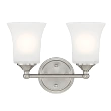 Bronson 2 Light 13" Reversible Bathroom Vanity Light with Frosted Glass Shades