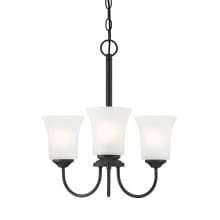 Bronson 3 Light 18" Wide Chandelier with Frosted Glass Shades