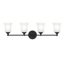 Bronson 2 Light 32" Reversible Bathroom Vanity Light with Frosted Glass Shades