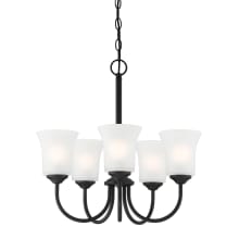 Bronson 5 Light 20" Wide Chandelier with Frosted Glass Shades