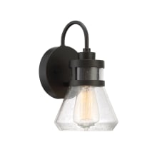 Creslee Single Light 11" Tall Outdoor Wall Sconce with a Seedy Glass Shade