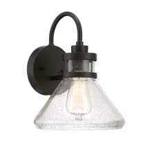 Creslee Single Light 12" Tall Outdoor Wall Sconce with a Seedy Glass Shade