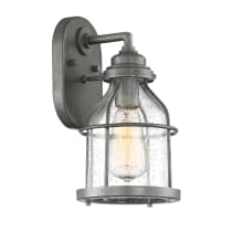 Brensten Single Light 11-3/4" Tall Outdoor Wall Sconce with a Seedy Glass Shade