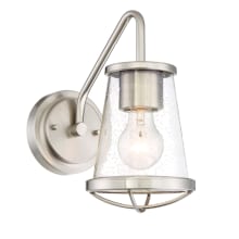 Darby Single Light 5-5/8" Wide Bathroom Sconce with a Seedy Glass Shade