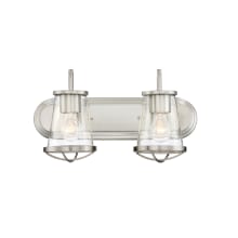 Darby 2 Light 18" Wide Bathroom Vanity Light with Seedy Glass Shades