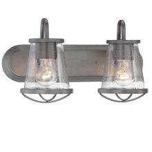 Darby 2 Light 18" Wide Bathroom Vanity Light with Seedy Glass Shades