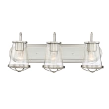 Darby 3 Light 24" Wide Bathroom Vanity Light with Seedy Glass Shades