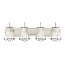 Darby 4 Light 30" Wide Bathroom Vanity Light with Seedy Glass Shades