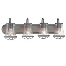 Darby 4 Light 30" Wide Bathroom Vanity Light with Seedy Glass Shades