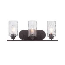 Gramercy Park 3 Light Bathroom Fixture with Blown Hammered Glass Shades