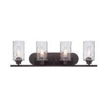 Gramercy Park 4 Light Bathroom Fixture with Blown Hammered Glass Shades