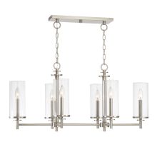 Harlowe 6 Light 36" Wide Single Tier Shaded Chandelier with Clear Glass Shades