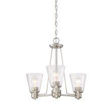 Printers Row 3 Light Pendant with Clear Seedy Shade