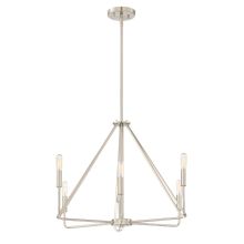 Uptown 6 Light 25" Wide Single Tier Chandelier with Exposed Lamping