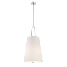 Studio 15" Wide 3 Light Pendant with Off White Fabric Shade