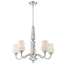 Lusso 26" Wide 5 Light Chandelier with Opal Shade