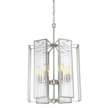 Pivot 18" Wide 6 Light Pendant with Clear Lattice Glass