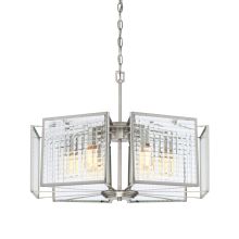 Pivot 23" Wide 6 Light Chandelier with Clear Lattice Glass