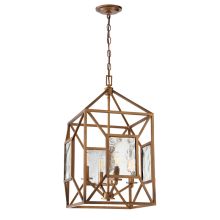 Athina 4 Light 16" Wide Caged Pendant with Water Glass Shades