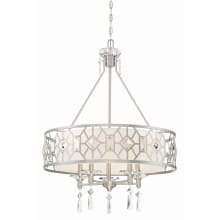 Brentwood 5 Light 25" Wide Single Tier Drum Chandelier with Crystal Accents