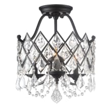 Ravina 3 Light 15" Wide Semi-flush Ceiling Fixture with Crystal Accents