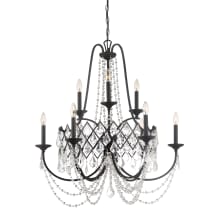 Ravina 9 Light 32" Wide Single Tier Candle Style Chandelier with Crystal Accents