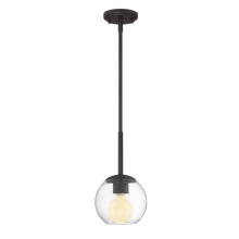 Meridian Single Light 6-1/2" Wide Mini Pendant with a Glass Shade